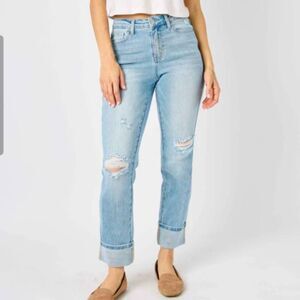 Judy Blue Americana Flag Boyfriend Jeans